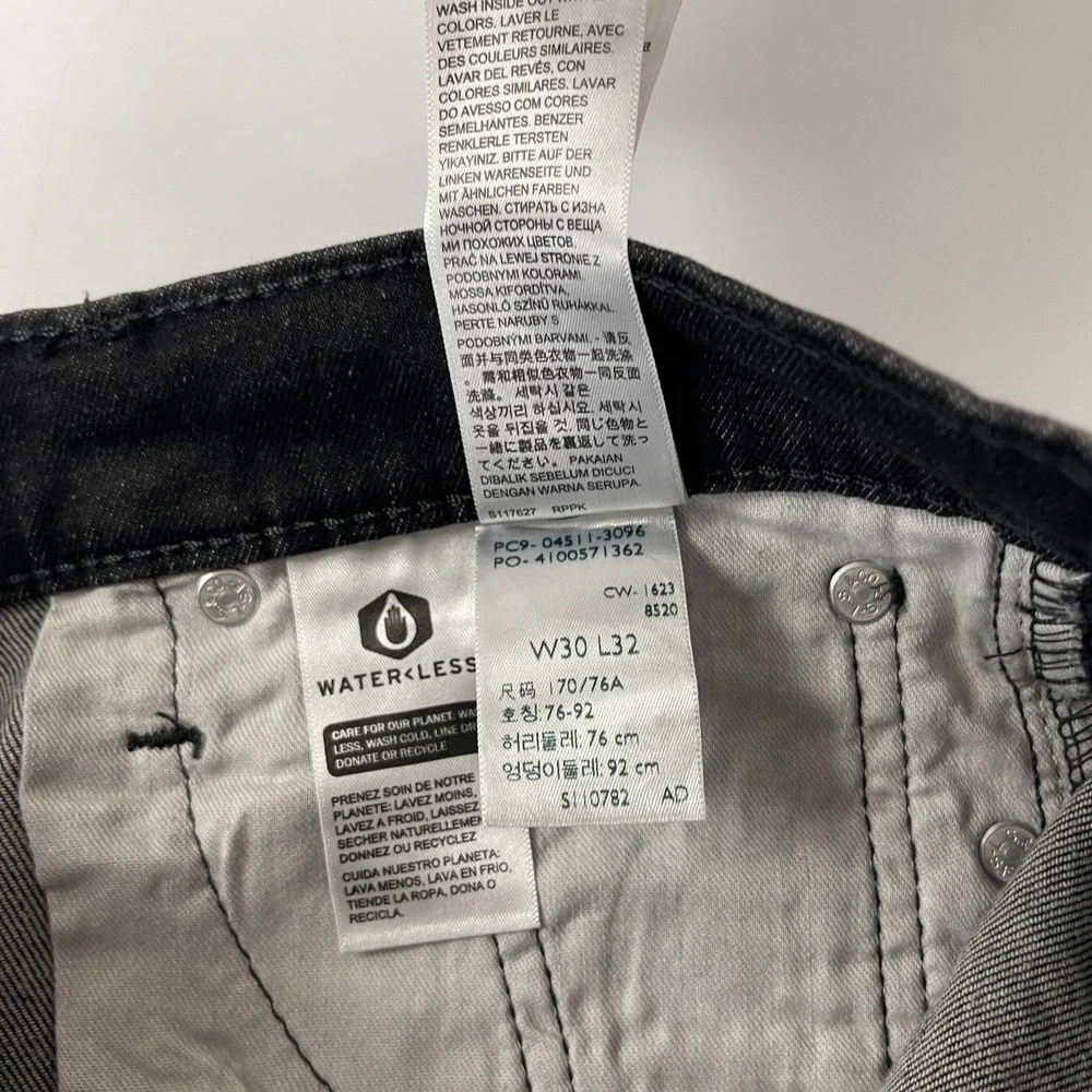 Levis Jeans Mens 30x32 Black 511 Slim Dark Wash Stretch Denim Minimalist Grunge